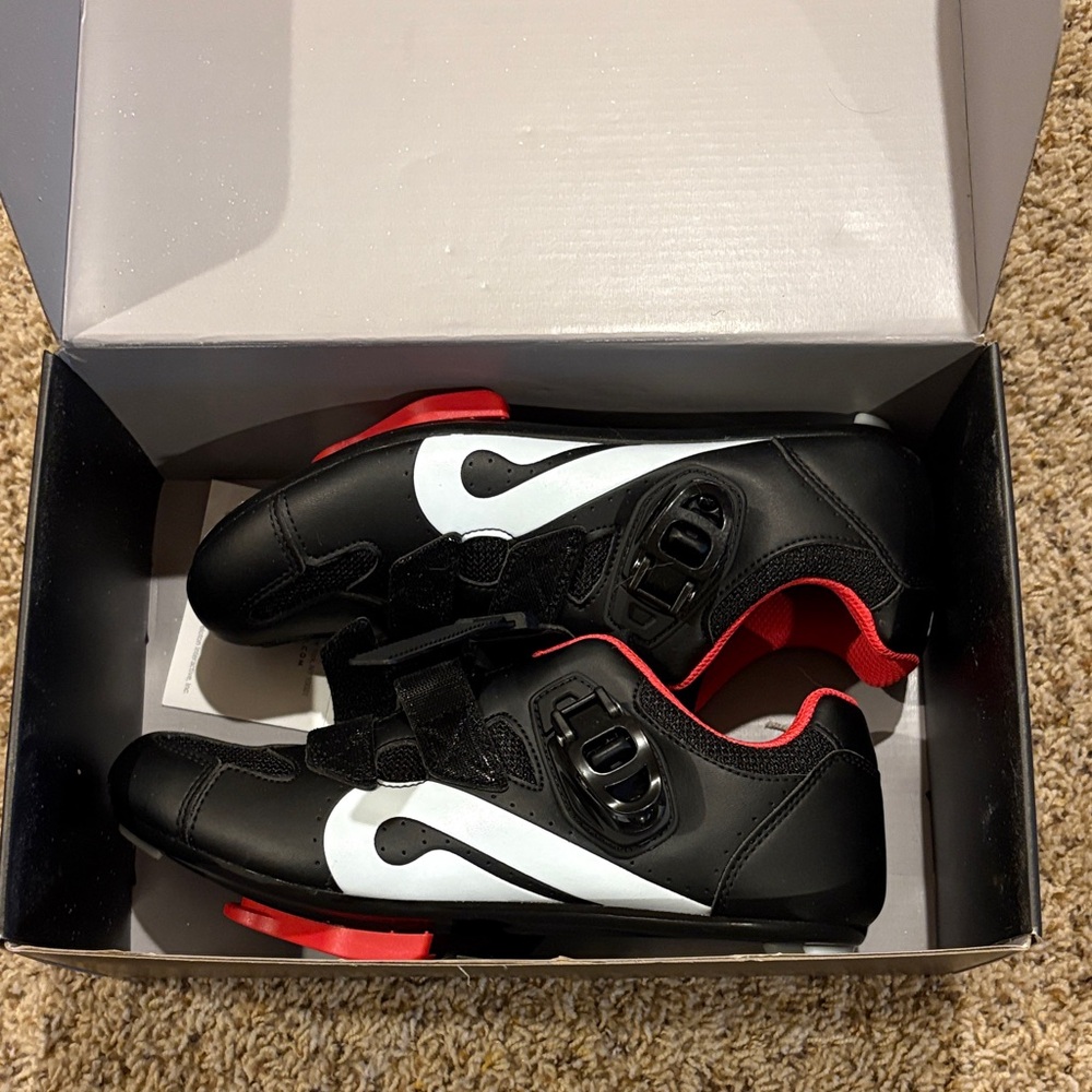 Peloton Black and Red Athletic Shoes